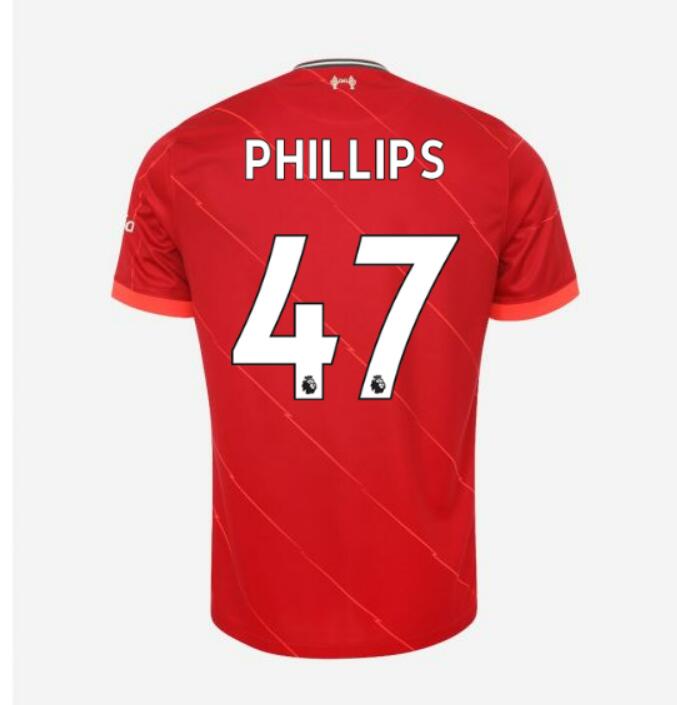 2021/22 Liverpool Home Kit Soccer Jersey with PHILLIPS 47 printing